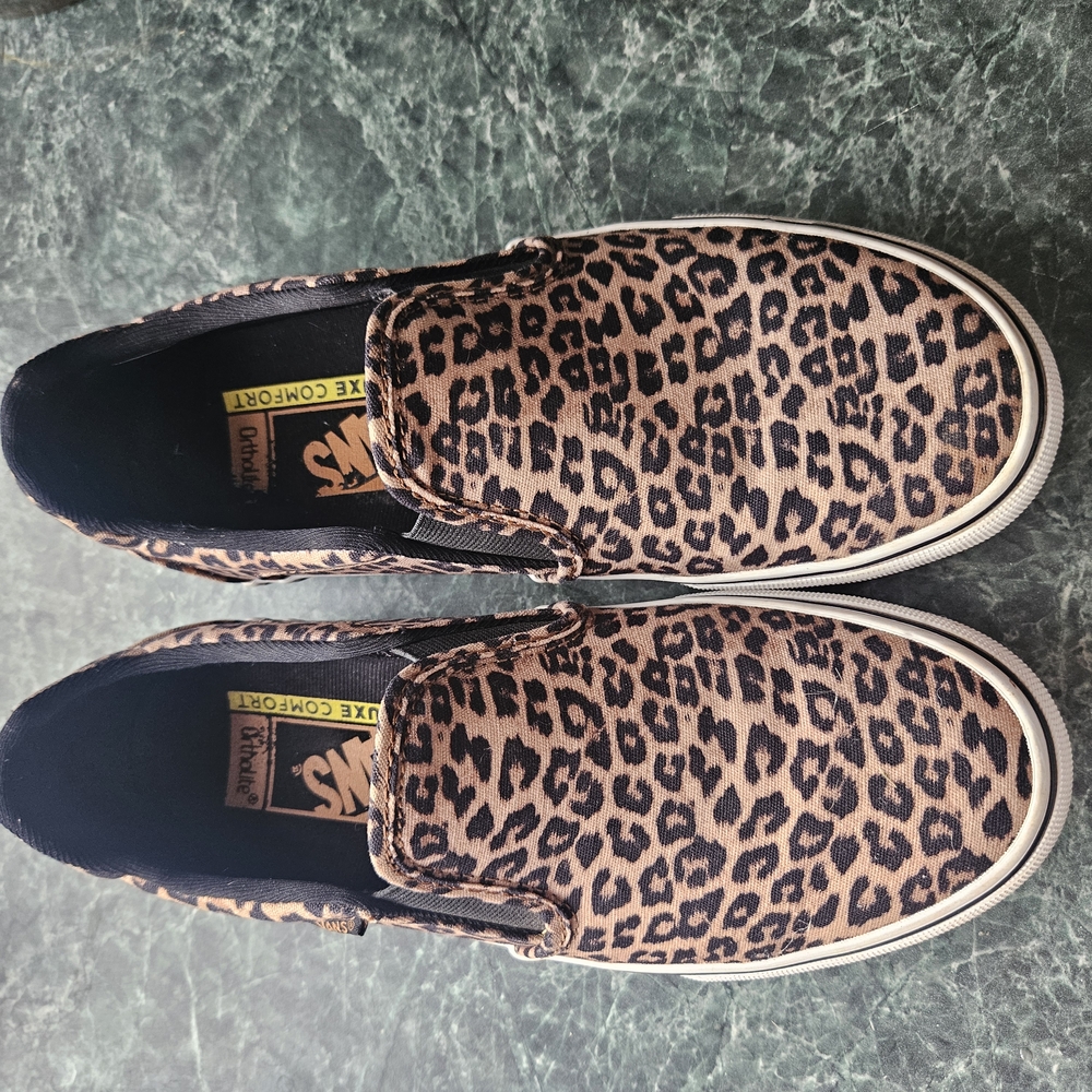 Vans Leopard Print Slip-On Shoes